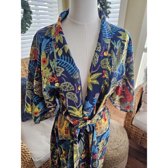 Frida Kahlo Kimono Robe Tropical Women's One Size 100 % Cotton - Picture 2 of 10